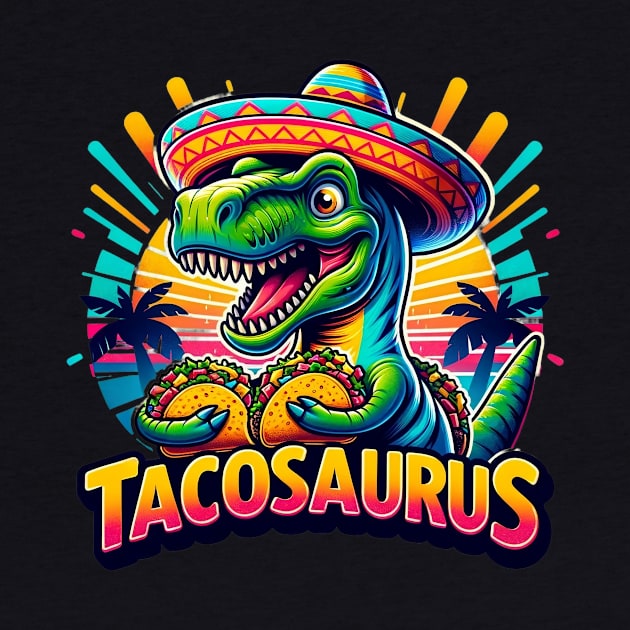 Colorful Tacosaurus Dinosaur Lover Fiesta Theme by ThatVibe